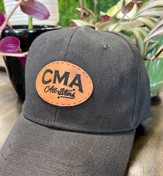 Laser Engraved leather hat patch