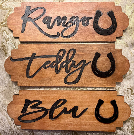 Horse Stall Name Plate